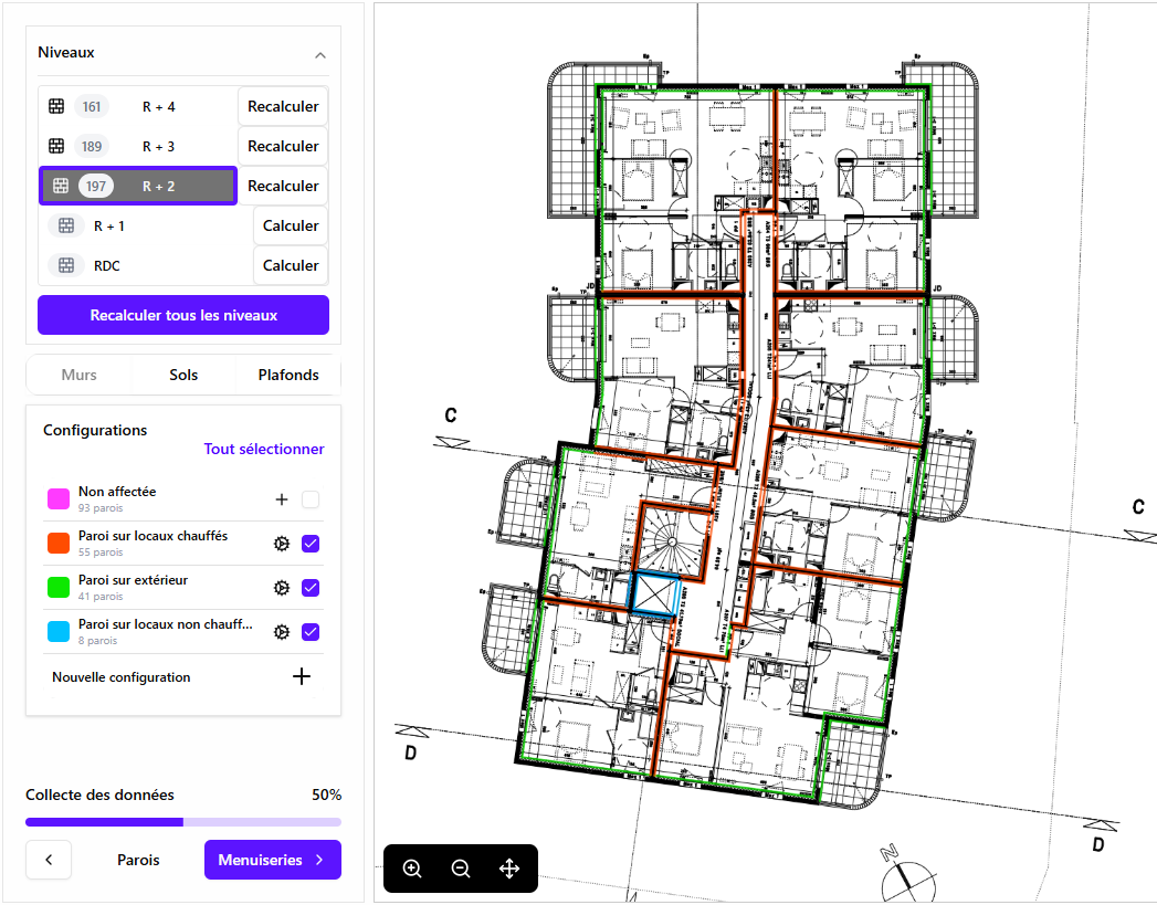 Interface ENIXO : étape 3 de la détection du bâti