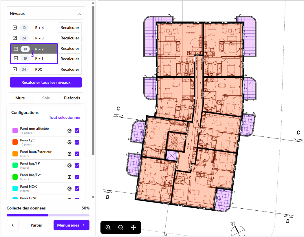 Interface ENIXO : étape 4 de la détection du bâti