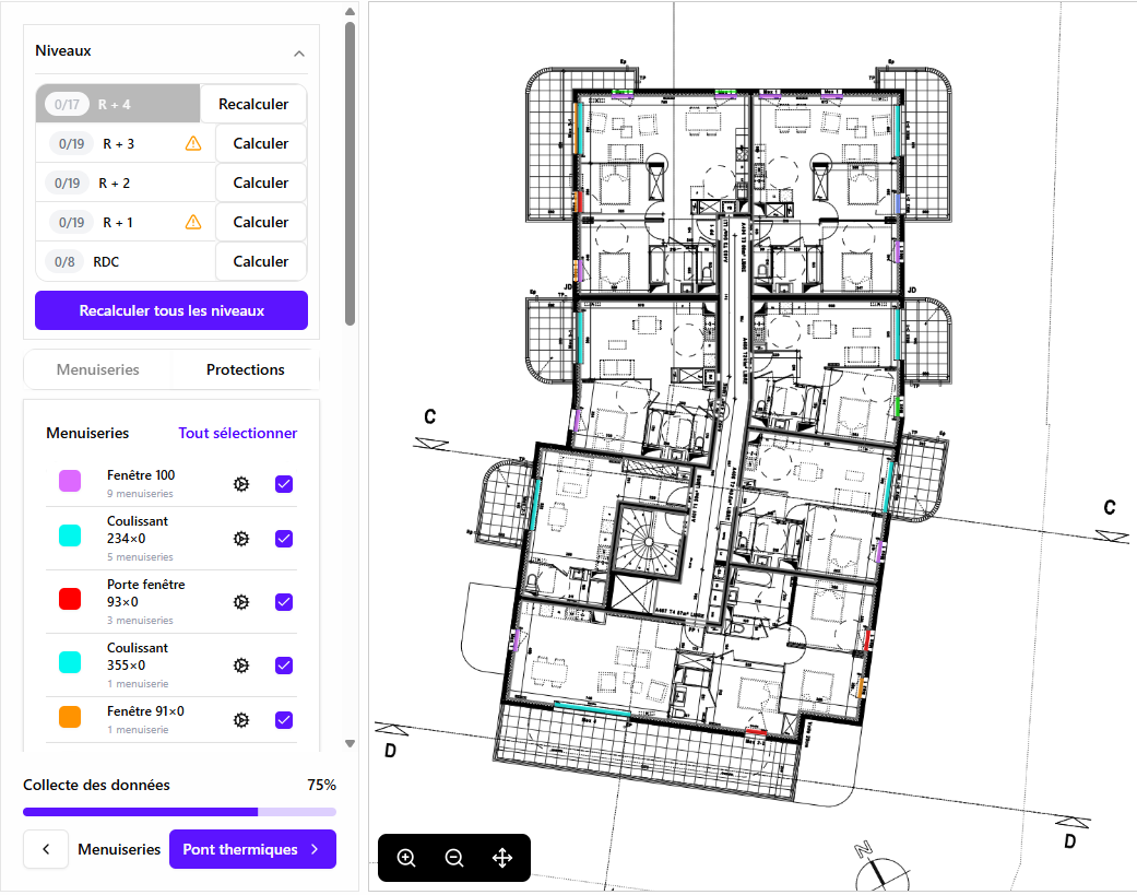 Interface ENIXO : étape 5 de la détection du bâti
